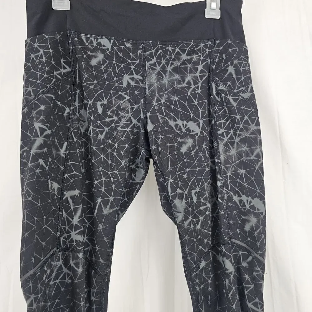 Lululemon Stash It Crop *Full-On LuxtremeStar Crushed Coal Black Size 8